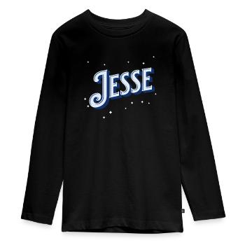 Jesse Namen personalisiert - Teenager Premium Bio Langarmshirt - Schwarz - Vorne - AI Model Kid Female (0cm)