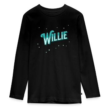 Willie Namen personalisiert - Teenager Premium Bio Langarmshirt - Schwarz - Vorne - AI Model Kid Female (0cm)