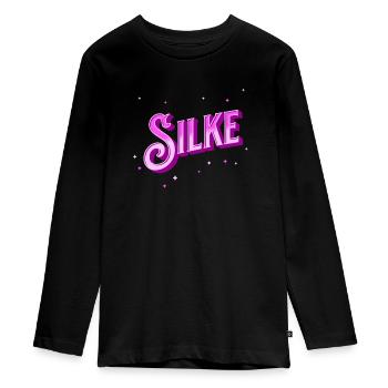 Silke Namen personalisiert - Teenager Premium Bio Langarmshirt - Schwarz - Vorne - AI Model Kid Female (0cm)