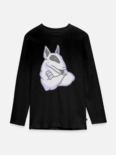 Bullterrier-Maskottchen 3c - Teenager Premium Bio Langarmshirt - Schwarz
