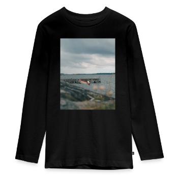 Ozean - Teenager Premium Bio Langarmshirt - Schwarz - Vorne - AI Model Kid Female (0cm)