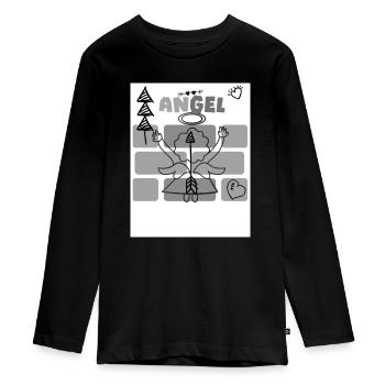Angel. - Teenager Premium Organic Long Sleeve Shirt - black - Front - AI Model Kid Female (0cm)