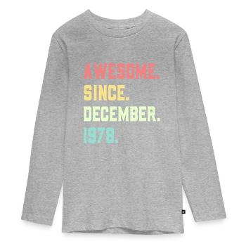 Großartig seit Dezember 1978 - Teenager Premium Bio Langarmshirt - Grau meliert - Vorne