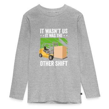 Forklift Operator - Teenager Premium Organic Long Sleeve Shirt - heather grey - Front