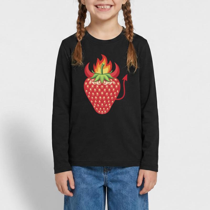 Devilish Strawberry Teenager Premium Organic Long Sleeve Shirt