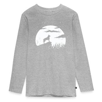 Berger de Picardie - Berger Picard - Teenager Premium Organic Long Sleeve Shirt - heather grey - Front