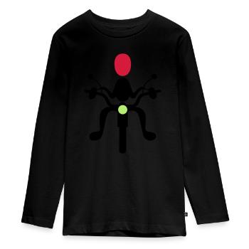 motard - T-shirt manches longues Premium Ado - noir - Devant - AI Model Kid Female (0cm)