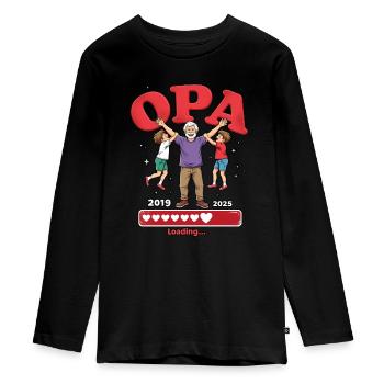 Opa Loading - 2019/2015 - Teenager Premium Bio Langarmshirt - Schwarz - Vorne - AI Model Kid Female (0cm)