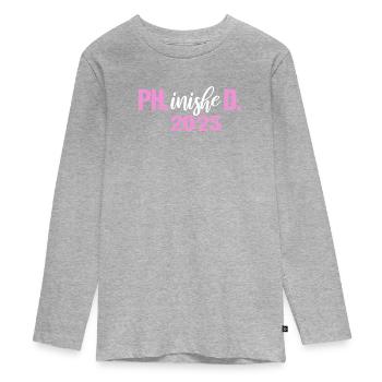 Docteur 2025 Diplôme Philistin Dissertation PhD - T-shirt manches longues Premium Ado - gris chiné - Devant