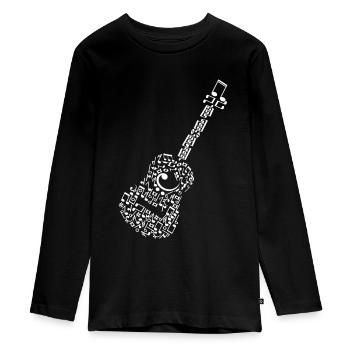 Gitarre - Teenager Premium Bio Langarmshirt - Schwarz - Vorne - AI Model Kid Female (0cm)