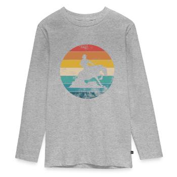 Arrêt de glisse Western Riding Gift - T-shirt manches longues Premium Ado - gris chiné - Devant
