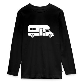 Wohnmobil - Teenager Premium Bio Langarmshirt - Schwarz - Vorne - AI Model Kid Female (0cm)