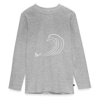 wave - Teenager Premium Organic Long Sleeve Shirt - heather grey - Front