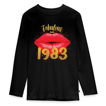 Fabuleux depuis 1983 - T-shirt manches longues Premium Ado - noir - Devant - AI Model Kid Female (0cm)