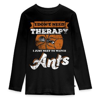 Ameisen beobachten - Teenager Premium Bio Langarmshirt - Schwarz - Vorne - AI Model Kid Female (0cm)