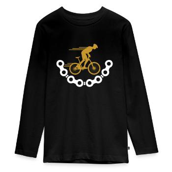 Mountainbike - Teenager Premium Bio Langarmshirt - Schwarz - Vorne - AI Model Kid Female (0cm)