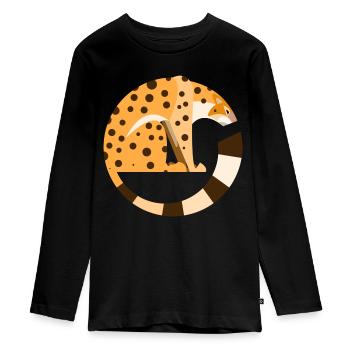 Leopard - Teenager Premium Organic Long Sleeve Shirt - black - Front - AI Model Kid Female (0cm)