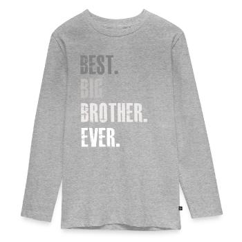 meilleur grand frère de tous les temps - T-shirt manches longues Premium Ado - gris chiné - Devant