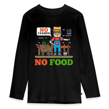 Landwirtschaft Bewusstsein Vieh Züchter Bauer - Teenager Premium Bio Langarmshirt - Schwarz - Vorne - AI Model Kid Female (0cm)