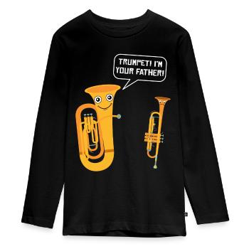 Tuba Blasinstrument Tubist Trompete Blaskapelle - Teenager Premium Bio Langarmshirt - Schwarz - Vorne - AI Model Kid Female (0cm)