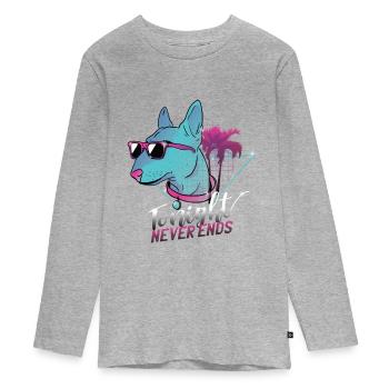 Bullterrier - Teenager Premium Bio Langarmshirt - Grau meliert - Vorne