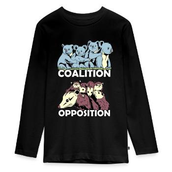 Coalition Koala opossum animaux de l'opposition zoo - T-shirt manches longues Premium Ado - noir - Devant - AI Model Kid Female (0cm)