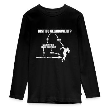 Leichtathletik Joggen Cardio Laufen Sport - Teenager Premium Bio Langarmshirt - Schwarz - Vorne - AI Model Kid Female (0cm)