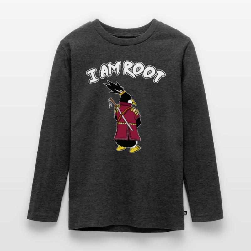 Linux Pinguin I Am Root Geeks Nerd Computer Ninja Teenager Premium Bio Langarmshirt