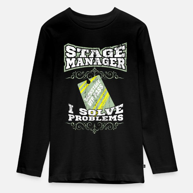 STAGE MANAGER STAGEMANAGER Afficher le plan d'événement cadeau - T-shirt manches longues Premium Ado - noir