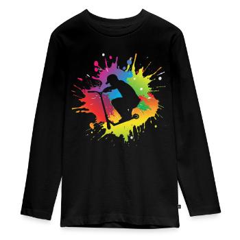 Scooter - Teenager Premium Organic Long Sleeve Shirt - black - Front - AI Model Kid Female (0cm)