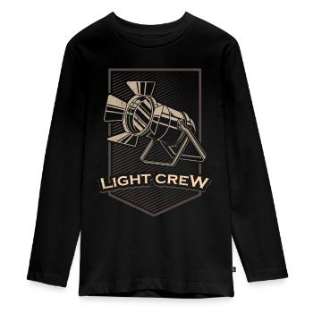 Light Crew Vintage Lighting Technician - Teenager Premium Organic Long Sleeve Shirt - black - Front - AI Model Kid Female (0cm)
