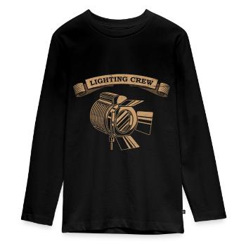 LIGHTING CREW lighting technician - Teenager Premium Organic Long Sleeve Shirt - black - Front - AI Model Kid Female (0cm)