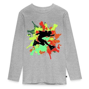 Rollerblades Rollerblades - Teenager Premium Bio Langarmshirt - Grau meliert - Vorne