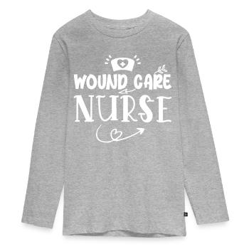 Wound Care Nurse - Teenager Premium Organic Long Sleeve Shirt - heather grey - Front