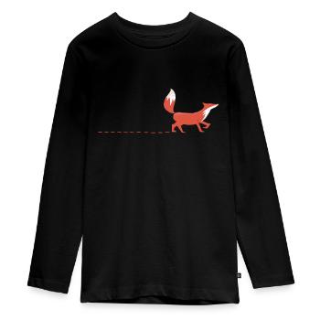 Fuchs Waldtiere Umweltschutz Natur Geschenkidee - Teenager Premium Bio Langarmshirt - Schwarz - Vorne - AI Model Kid Female (0cm)