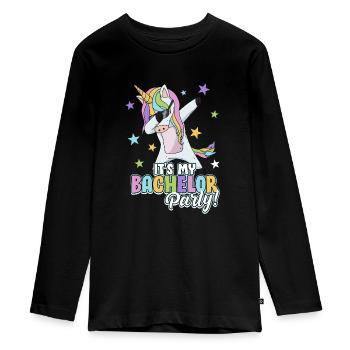 Bachelor Party 2021 Licorne cadeau - T-shirt manches longues Premium Ado - noir - Devant - AI Model Kid Female (0cm)