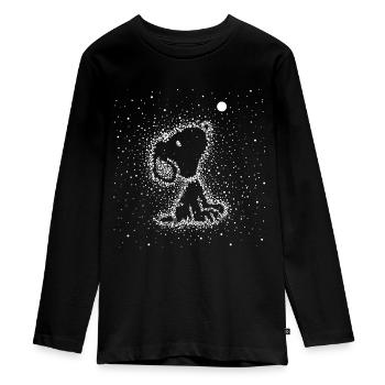 Peanuts Snoopy Sterne Sternzeichen - Teenager Premium Bio Langarmshirt - Schwarz - Vorne - AI Model Kid Female (0cm)