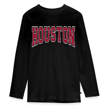 Houston - Teenager Premium Bio Langarmshirt - Schwarz - Vorne - AI Model Kid Female (0cm)