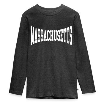 Massachusetts - T-shirt manches longues Premium Ado - anthracite chiné - Devant - AI Model Kid Female (0cm)