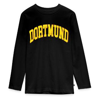 Dortmund - Teenager Premium Bio Langarmshirt - Schwarz - Vorne - AI Model Kid Female (0cm)