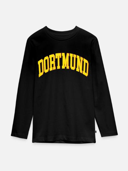 Dortmund - Teenager Premium Bio Langarmshirt - Schwarz