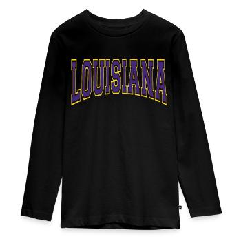 Louisiana - Teenager Premium Organic Long Sleeve Shirt - black - Front - AI Model Kid Female (0cm)