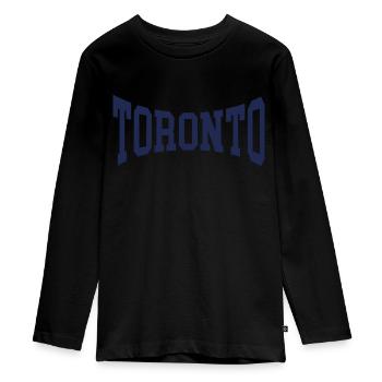 Toronto - Teenager Premium Bio Langarmshirt - Schwarz - Vorne - AI Model Kid Female (0cm)