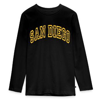 San Diego - Teenager Premium Bio Langarmshirt - Schwarz - Vorne - AI Model Kid Female (0cm)
