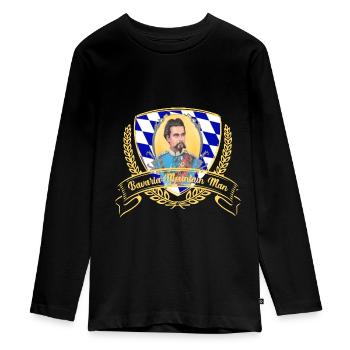 Bavaria Mountain Man - Teenager Premium Bio Langarmshirt - Schwarz - Vorne - AI Model Kid Female (0cm)