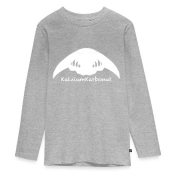 KoboldKroniken KalziumKarbonat - Teenager Premium Bio Langarmshirt - Grau meliert - Vorne
