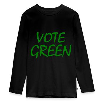 Vote green - T-shirt manches longues Premium Ado - noir - Devant - AI Model Kid Female (0cm)