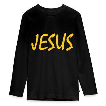 Jesus - T-shirt manches longues Premium Ado - noir - Devant - AI Model Kid Female (0cm)