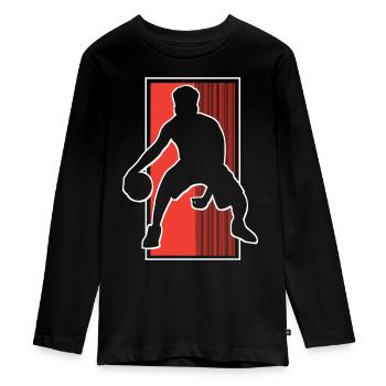 Basketball Basketballer - Teenager Premium Bio Langarmshirt - Schwarz - Vorne - AI Model Kid Female (0cm)
