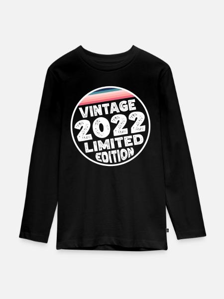 Vintage 2022 Babies Baby Shower Kids Shower - Teenager Premium Organic Long Sleeve Shirt - black